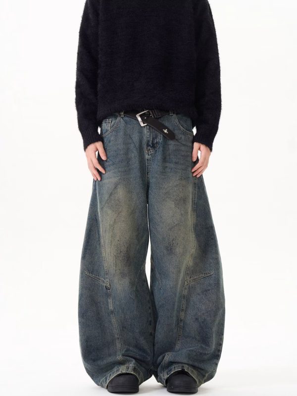 Loose Straight Washed Pants For Men And Women - Image 6