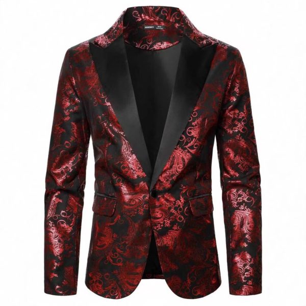 Men's Bronzing Printed Suit Jacket Fashion - Image 3
