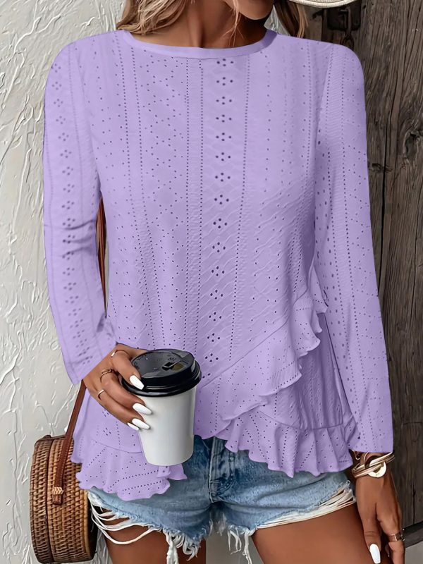 Casual Solid Color Long Sleeve Round Neck - Image 9