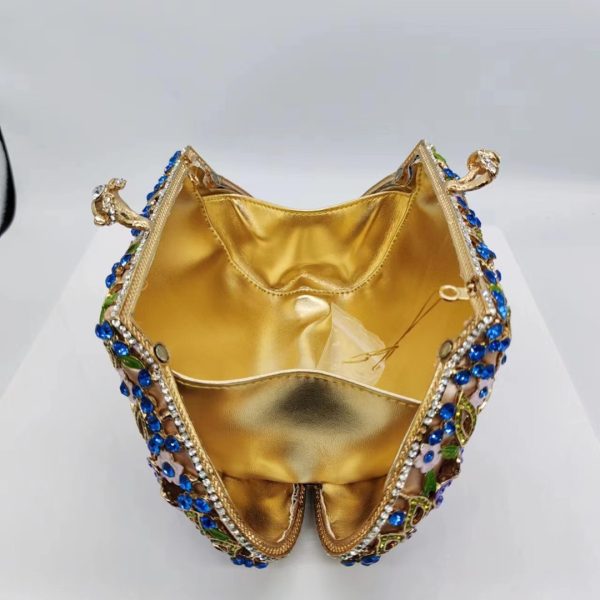 Dripping Oil Diamond Evening Bag Enamel Color Flower Clutch - Image 2