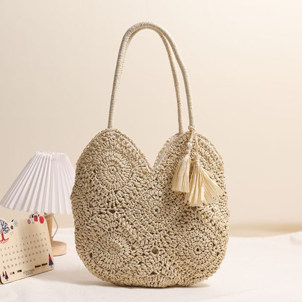 Hollow Tassel Straw Bag Large Capacity Shoulder Woven Bag - Image 5