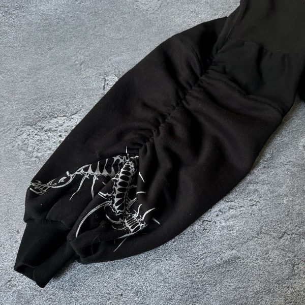 Printed Pattern Long Sleeve Pullover Hoodie - Image 3