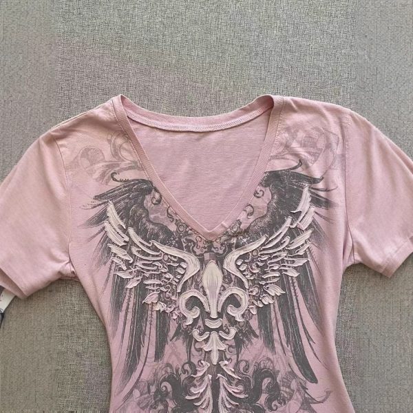 American Retro V-neck Short Sleeve Slim Fit Slimming - Image 2