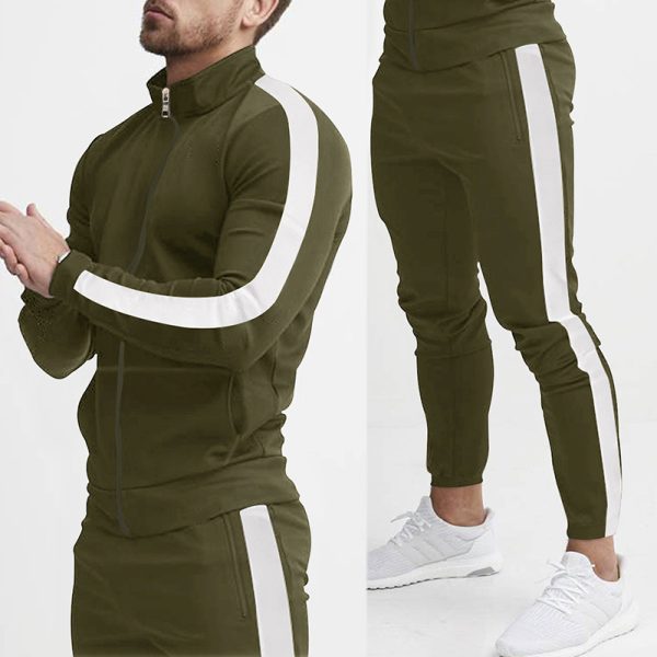 Men's Fashion Personalized Color Matching Hooded Sports Suit - Image 6