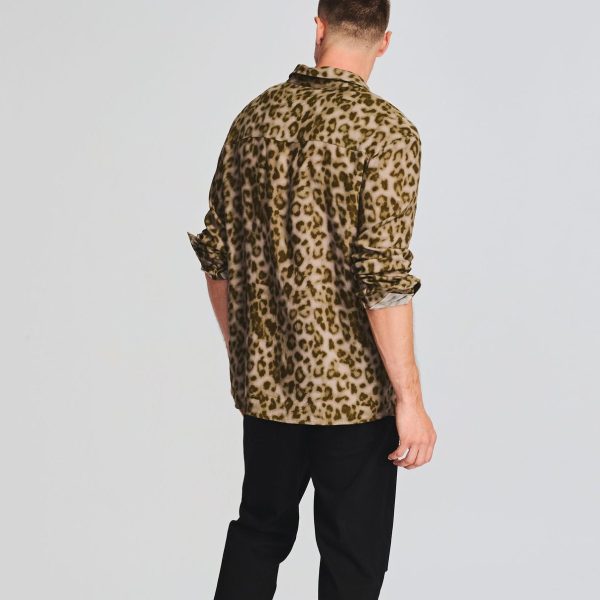 Men's Leopard Print Plus Size Printed Long Sleeve Loose Casual Shirt - Image 3