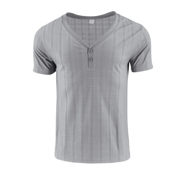 American Summer Men's V-neck Loose Breathable Short Sleeve - Image 10