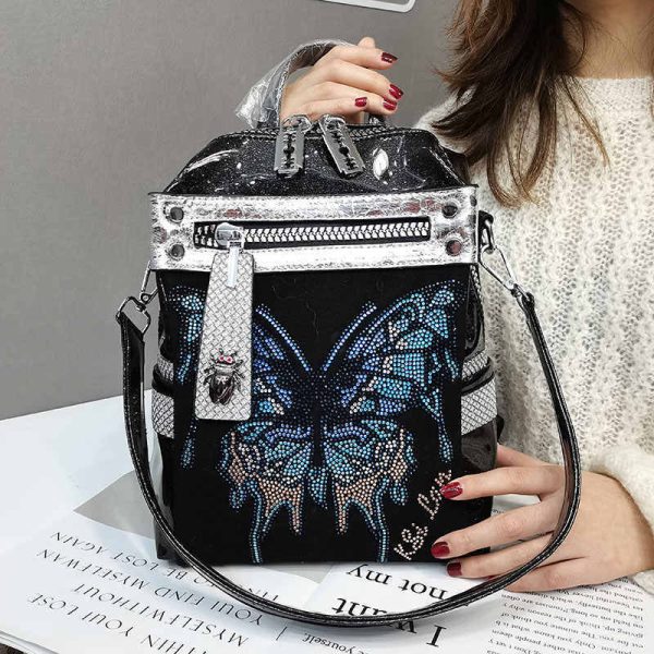 New Delicate Rhinestone Personality Butterfly Shoulder Bag - Image 3