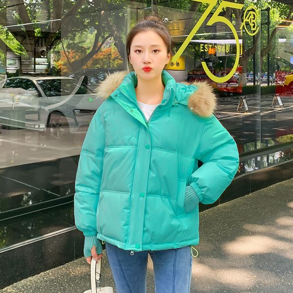 Loose Hooded Gloves Thickened Thermal Quilted Jacket Coat For Women - Image 9