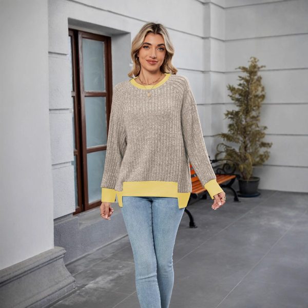 Pullover Knitting Loose Multicolor Top For Women - Image 3