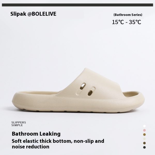 Women's Indoor Non-slip Bath Leaking Bathroom Slippers - Image 2