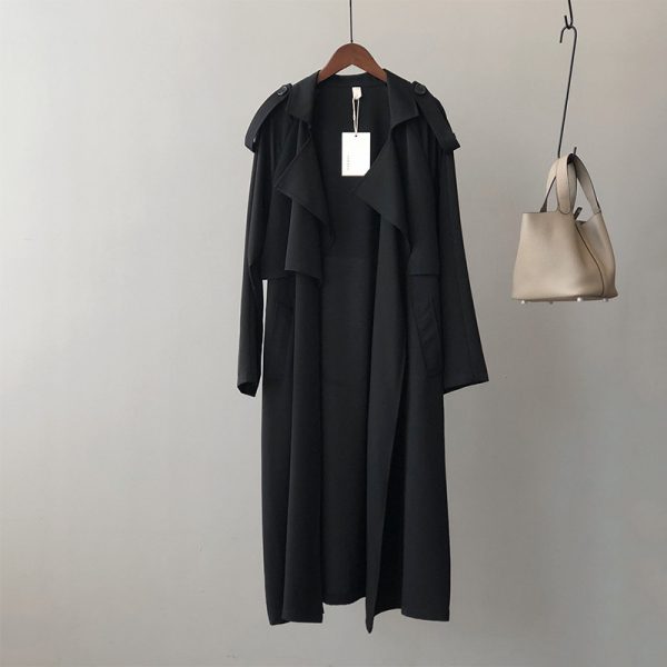 Elegant Long Trench Coat Women's Retro British Style - Image 7