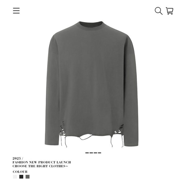 Long Sleeve T-shirt Bottoming Shirt Burrs - Image 3