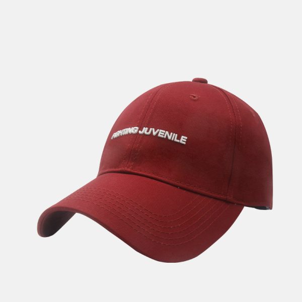 Cotton Letter Curved Brim Adjustable Baseball Cap - Image 10