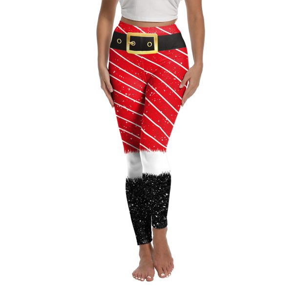 Christmas Printed Sports Yoga Elastic Leggings For Women - Image 10
