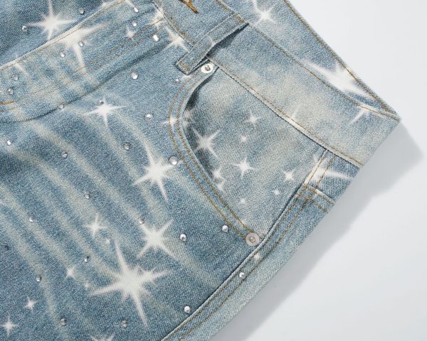 Women's Loose Printed XINGX Stacked Jeans - Image 5