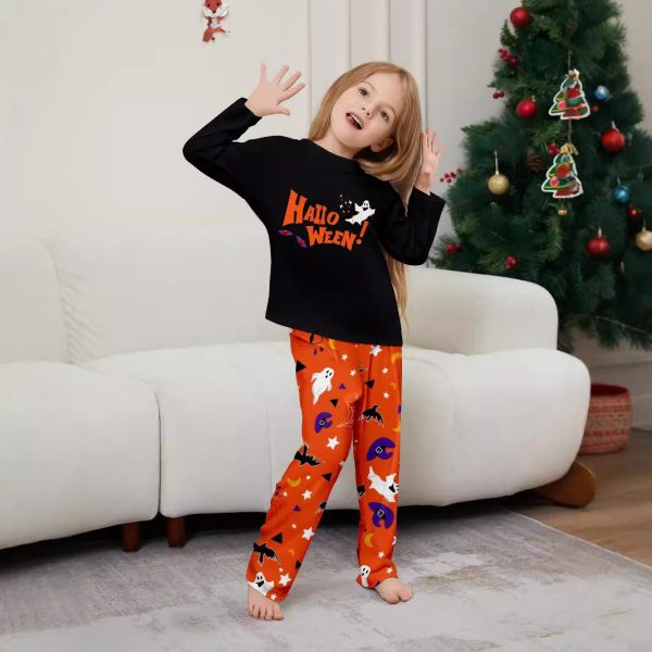Parent-child Pajamas Long Sleeve Two-piece Set Eye Letter Printed Homewear - Image 4